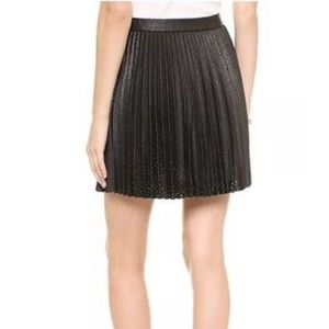 Club Monaco Faux Leather Pleated Skirt